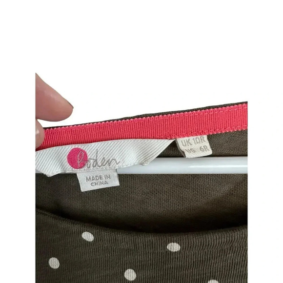 Boden phoebe J0148 green Polka Dot Knee Length Dress Size 6R - Picture 2 of 5